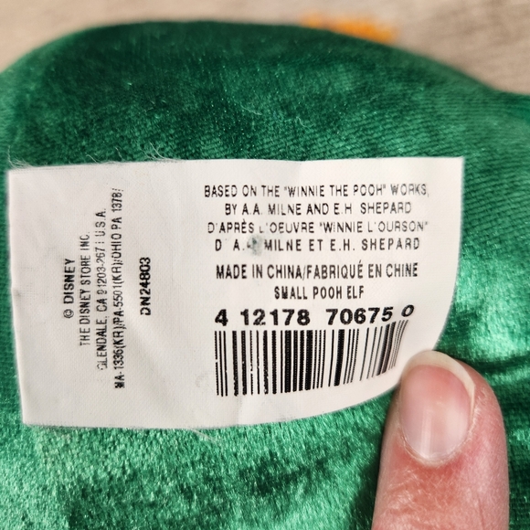 New Disney Winnie The Pooh Bear Christmas Elf Plush Stuffed Animal 12" Holiday - Picture 7 of 8